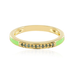 Anello in argento con Diamante Verde I3