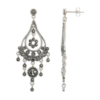 Orecchini in argento con Marcassite
