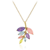 Collana in argento con Quarzo porpora pastello