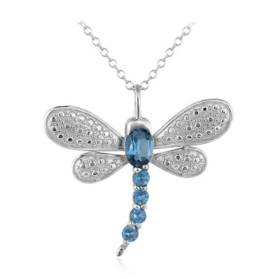 Collana in argento con Topazio Blu Londra