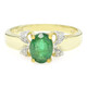 Anello placcato in oro con Smeraldo Bahia