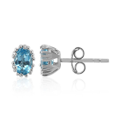 Orecchini in argento con Topazio Blu Svizzero