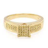 Anello placcato in oro con Diamante Fancy