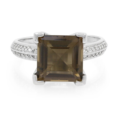 Anello in argento con Quarzo Fumè