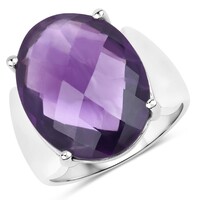 Anello in argento con Ametista Zambiana