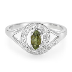 Anello placcato in platino con Tormalina Cuprian