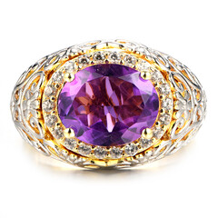 Anello in argento con Ametista Zambiana (Dallas Prince Designs)