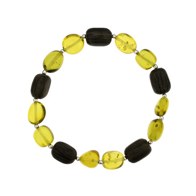 Bracciale in argento con Ambra Verde Colombiana (dagen)
