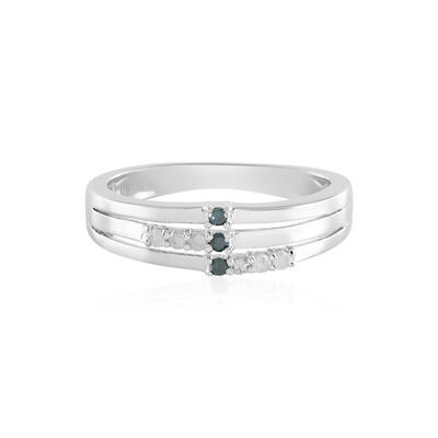 Anello in argento con Diamante Blu I3