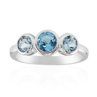 Anello in argento con Topazio Blu Svizzero