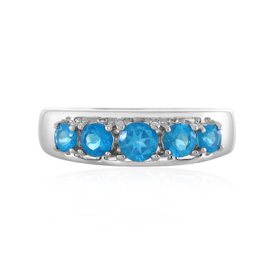 Anello in argento con Apatite Blu Neon