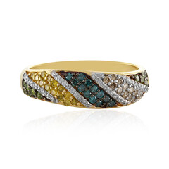 Anello in argento con Diamante Verde I3