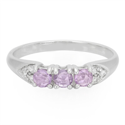 Anello in argento con Zaffiro Ceylon Porpora (non riscaldato)