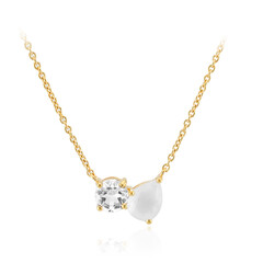 Collana in argento con Quarzo bianco pastello