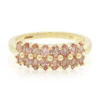 Anello in oro con Zaffiro Padparadscha (non riscaldato)