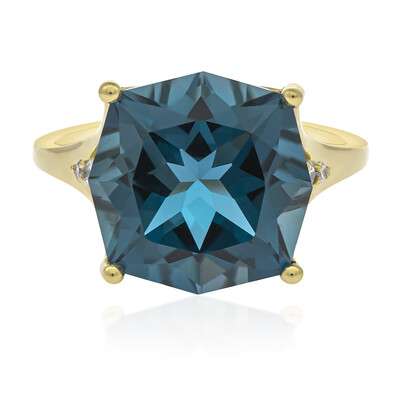 Anello in oro con Topazio Blu Londra