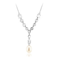 Collana in argento con Perla d'Acqua Dolce Bianca