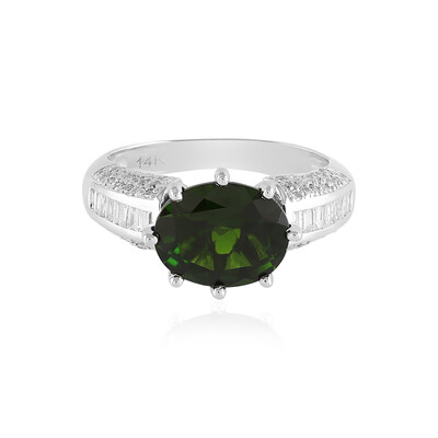 Anello in oro con Diopside Russo