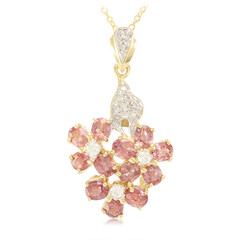 Collana in oro con Zaffiro Padparadscha (non riscaldato) (AMAYANI)