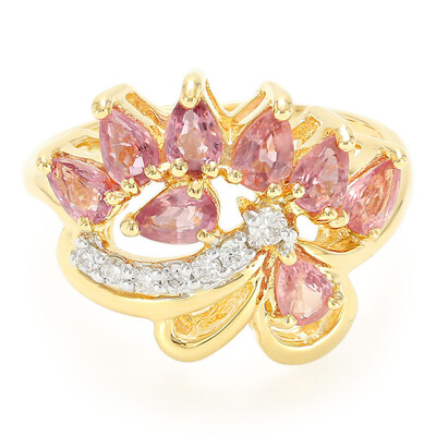 Anello in oro con Zaffiro Padparadscha (non riscaldato) (AMAYANI)