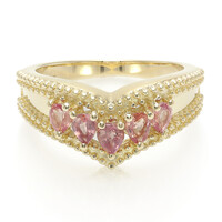 Anello in oro con Zaffiro Padparadscha (non riscaldato)