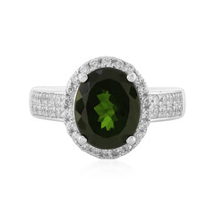 Anello in argento con Diopside Russo