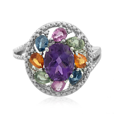 Anello in argento con Ametista Zambiana