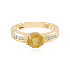 Anello in argento con Zaffiro Giallo del Madagascar