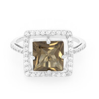 Anello in argento con Quarzo Fumè