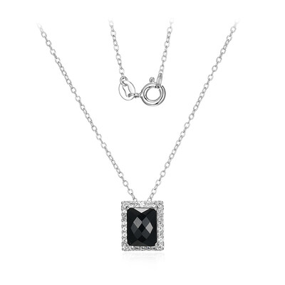Collana in argento con Agata Nera