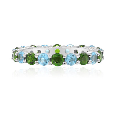 Anello in argento con Diopside Russo
