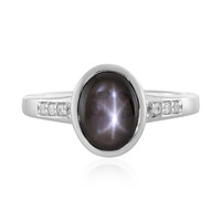 Anello in argento con Zaffiro Stellato Nero