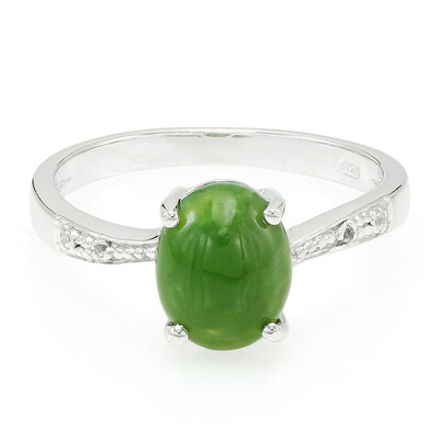 Anello in argento con Crisoprasio Imperiale