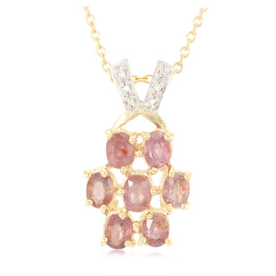 Collana in oro con Zaffiro Padparadscha (non riscaldato) (AMAYANI)