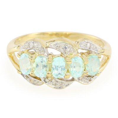 Anello in oro con Tormalina Paraíba Brasiliana