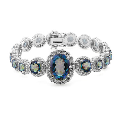 Bracciale in argento con Quarzo Mistico Blu