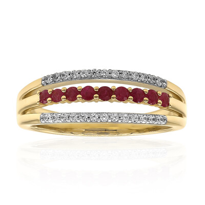 Anello in oro con Berillo Rosso