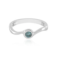 Anello in oro con Diamante Blu Cielo I1