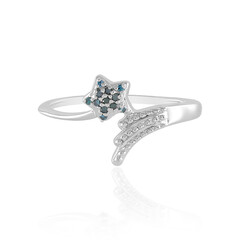 Anello in argento con Diamante Blu SI1