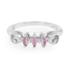 Anello da uomo in argento con Zaffiro Ceylon Rosa