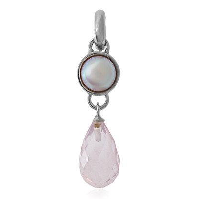 Ciondolo in argento con Quarzo Rosa