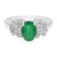 Anello placcato in platino con Smeraldo Bahia