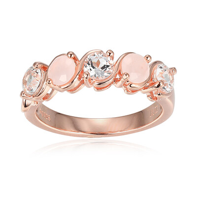 Anello in argento con Quarzo Rosa