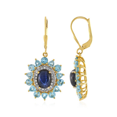 Orecchini in argento con Zaffiro Stellato Blu