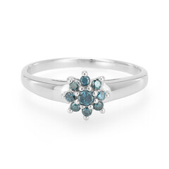 Anello placcato in platino con Diamante Fancy