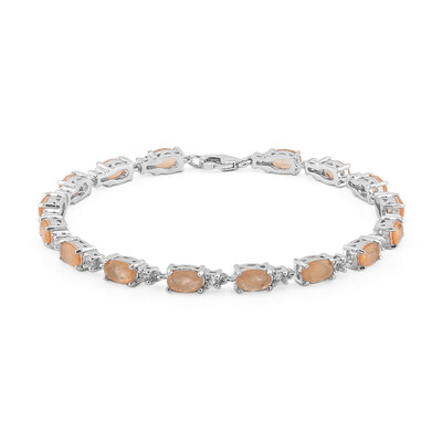 Bracciale in argento con Quarzo pesca pastello