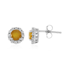 Orecchini in argento con Zaffiro Giallo del Madagascar