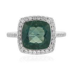 Anello in argento con Fluorite Petrolio del Belgio