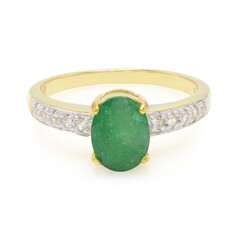 Anello placcato in oro con Smeraldo Bahia