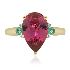 Anello in oro con Tormalina Neon del Congo (AMAYANI)